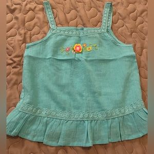 toddler girls y2k blue with flower design summer tank top